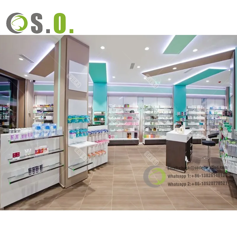 Индивидуальный дизайн аптеки демонстрационная полка для