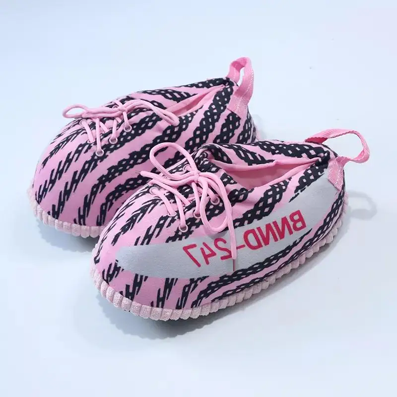 Factory Price Comfortable Sports Winter Plush Shoes Fuzzy Slippers Indoor Winter Home Sneaker Slippers