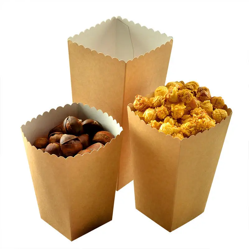 biodegradable kraft paper popcorn box, popcorn bucket for Movie Night