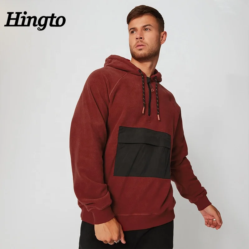 Best price 1/4 zipper sports hoodies with front pocket 100% polyester plain college sweat shirts hoodies custom for teen
