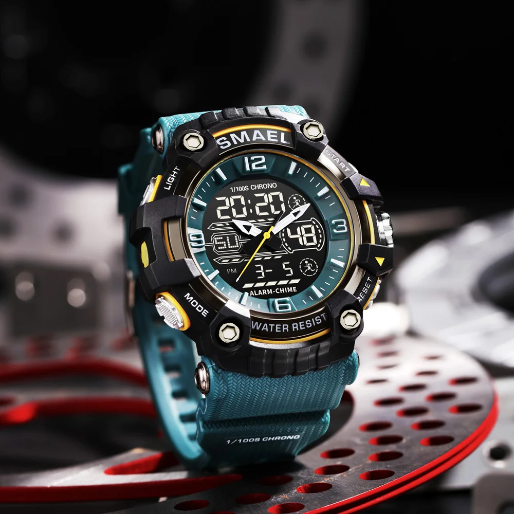 SMAEL 8089 analog digital wrist watch 5 atm waterproof digital Reloj Mens wrist watch good quality