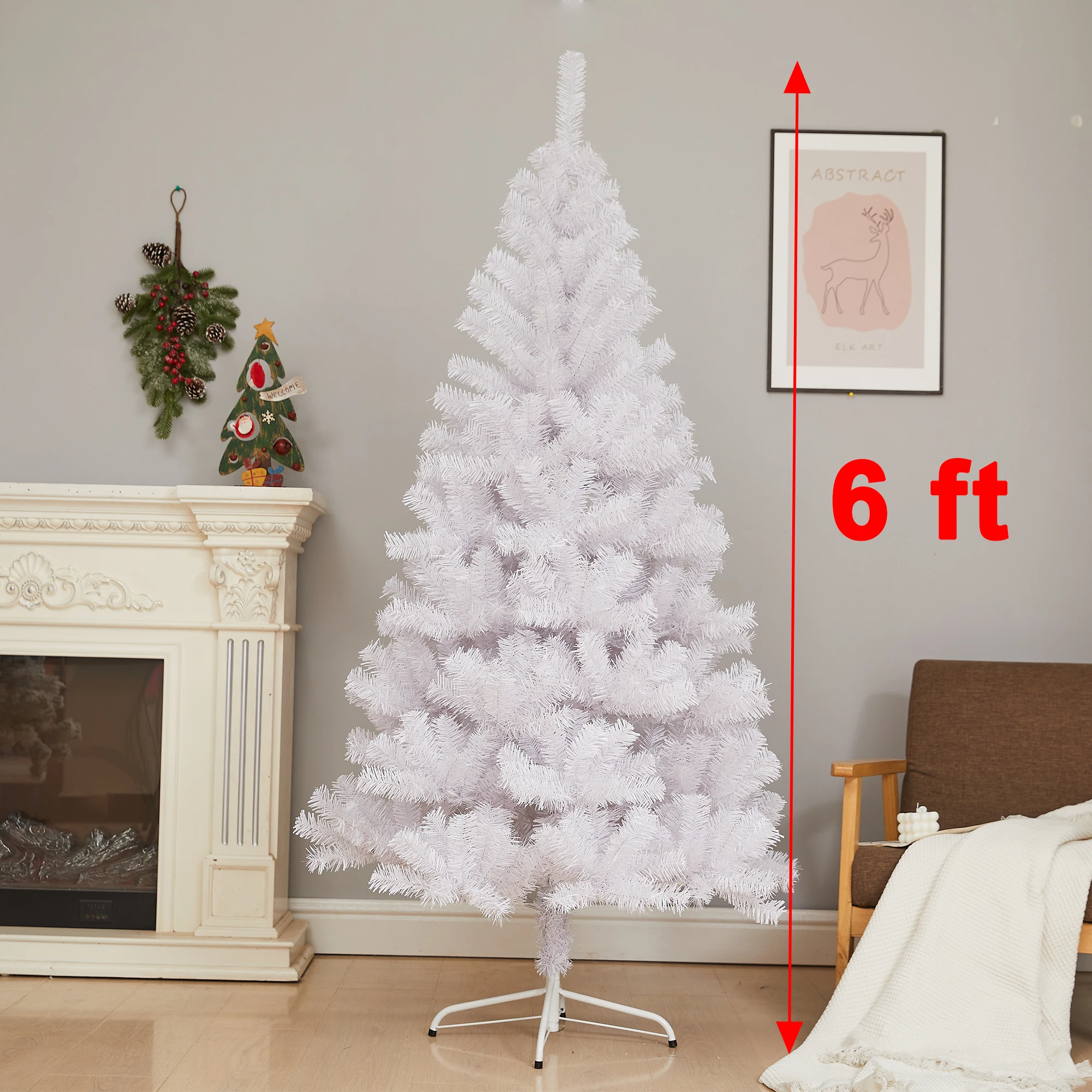 Sevenlots 180cm artificial white red gold green flocked dyed snowy christmas tree customized and wholesale