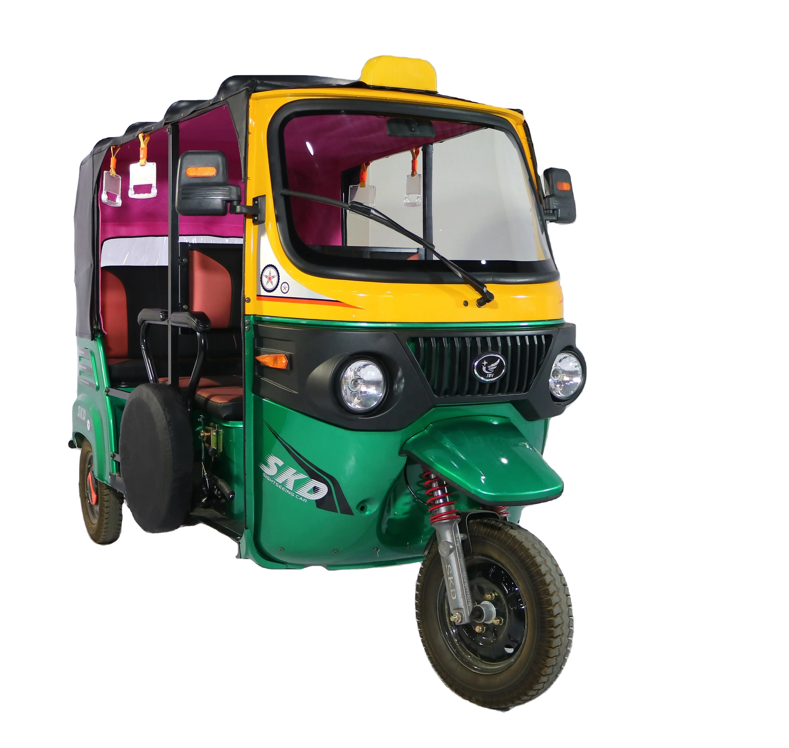 Newest Best Selling Yellow Medium Size Factory Rental  Four Person Adult Electric passenger Tricycle
