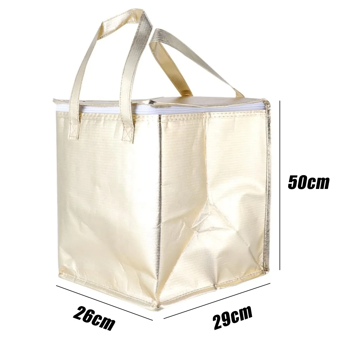 Custom 3 Pack Non-Woven Insulation Thermal Tote Bag Storage Organizer Delivery Bag Lunch Bag Box with Zipper for Cake Food Drink