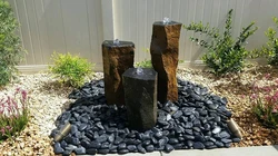 Black Basalt Column Water Fountain Stone Basalt Landscaping Column Pillar Stone
