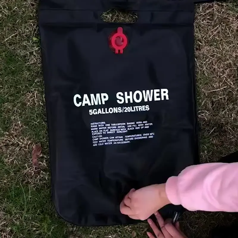 OEM/ODM custom logo foldable shower bag outdoor camping 20 litre camping shower bag for men women