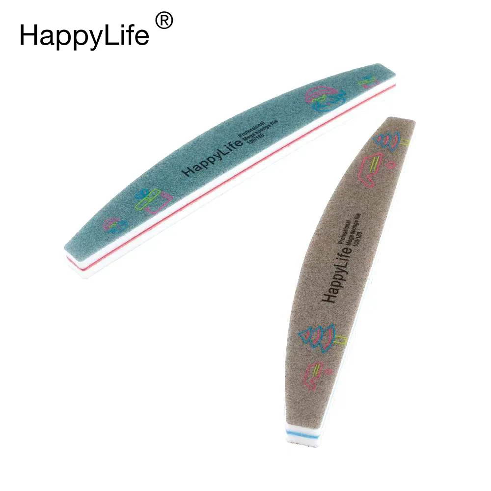 Personal Care Salon Cosmetic Double Sides Nail Tools Luminous Mega Sponge Nail File Buffer