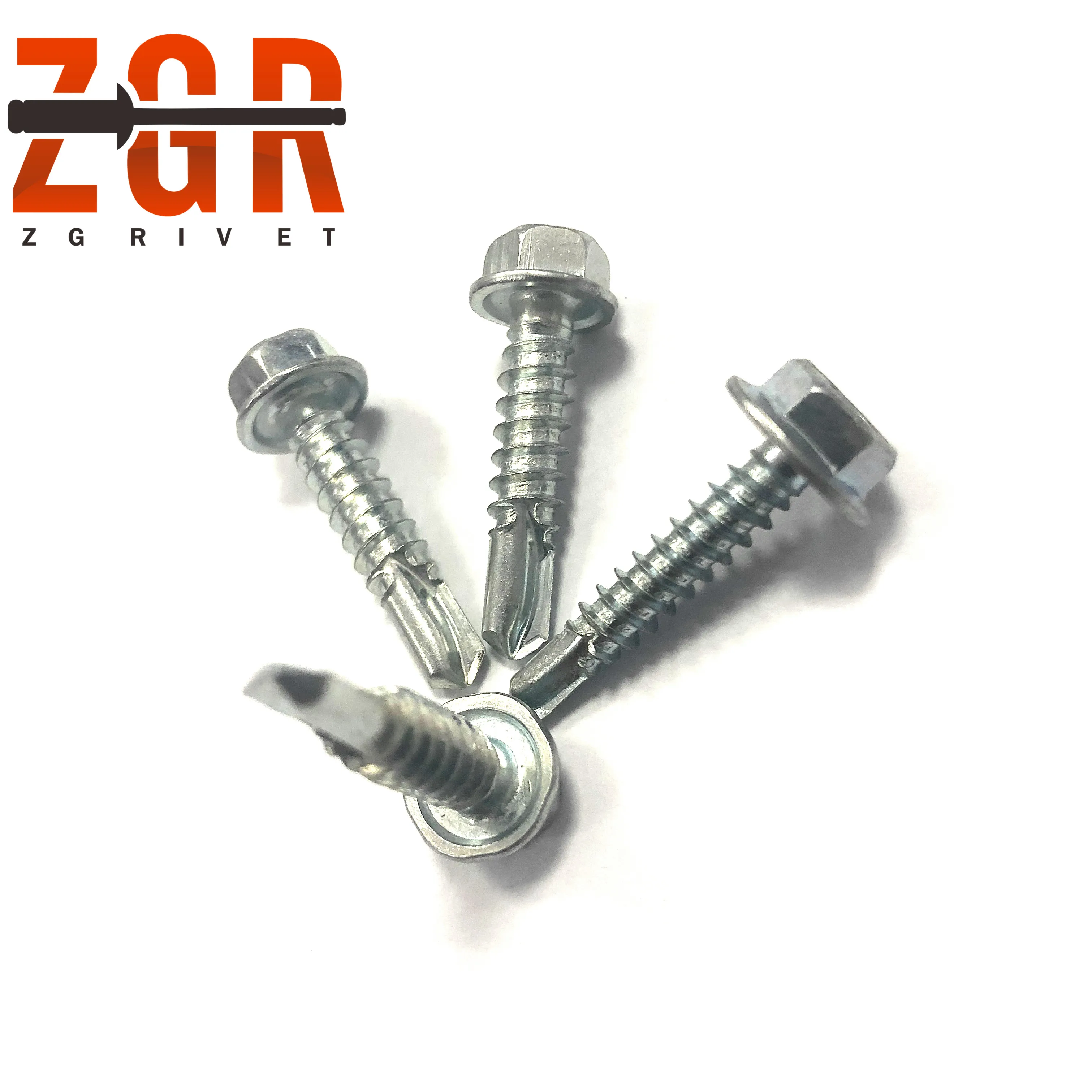Tianjin Factory No washer Zinc Plated Hex head Stainless Steel Self Drilling Screw Hexagon Roofing Screw