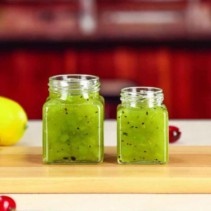 Factory Supplier Small 100ML 200ML Custom Kitchen Food Spices Container Pudding Jar Jam Jar with Metal Lid