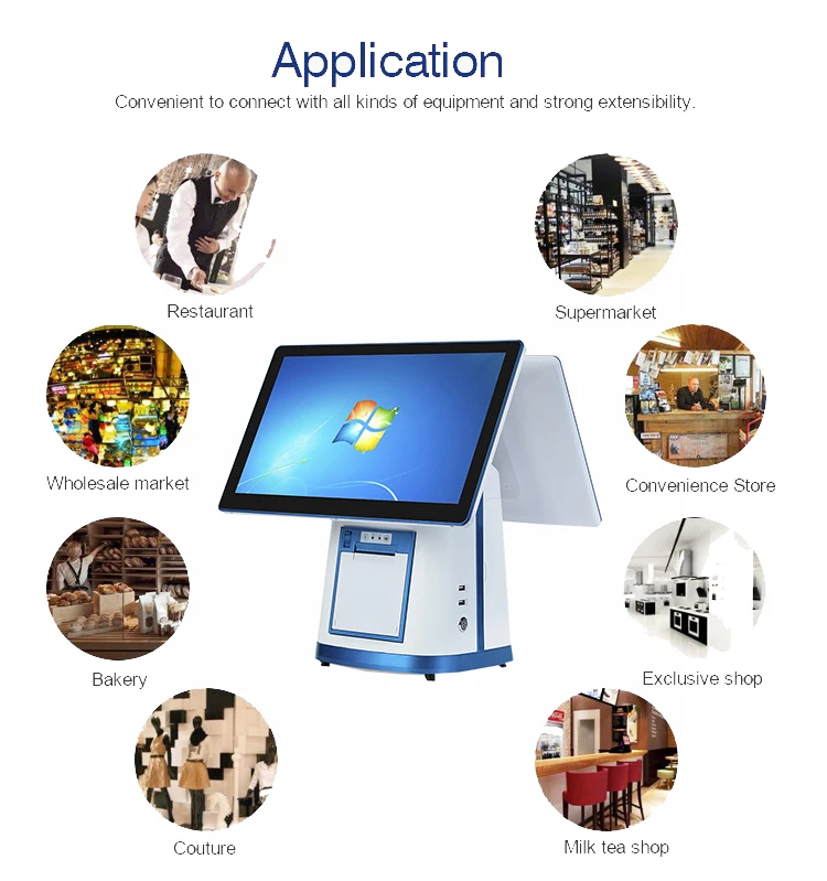 Touch screen cash register Pos Terminal pos System With Printer android pos