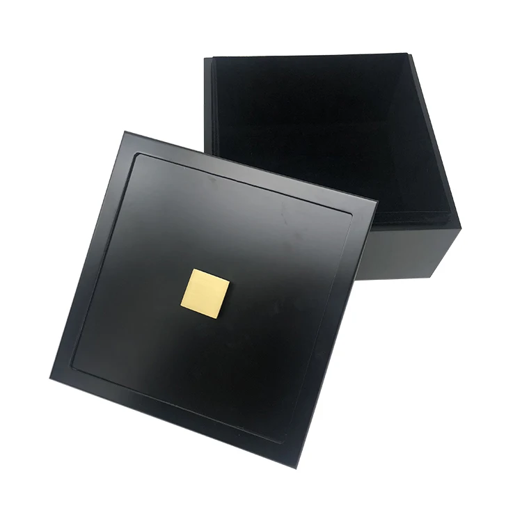 Custom MDF luxury Short Wigs wooden box Black decoration household office storage case
