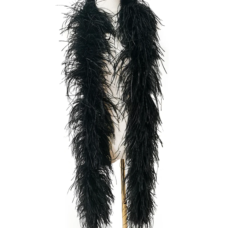 Оптовая продажа толстые 4 слоя 2 м страусиные перья боа для танцев свадебное платье аксессуары костюмов
