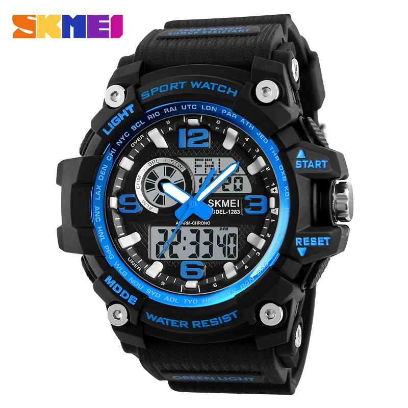 Athletic Watches Hot Jam Tangan Skmei 1155 Analog-Digital Watch Camouflage Army Pupils Wristwatch