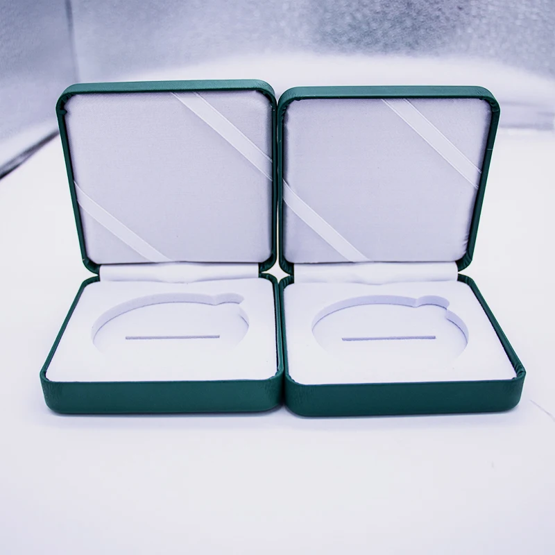 Custom Logo Leather Coin Display Packaging Gift Box Premium Boxes for Metal Coin Collections