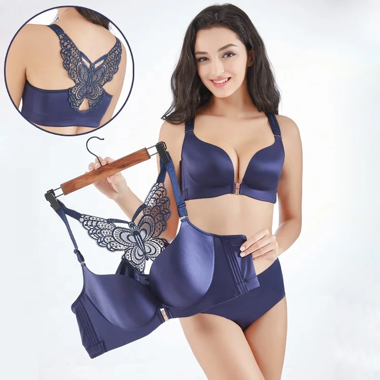 Women Front Closure Leopard Print breathable Comfort Seamless Push Up huge boob bras plus size embroidery bra