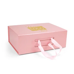 Custom Logo Gold Stamping Luxury Rigid Cardboard Packaging Paper Wig Large Gift Boxes With Changeable Ribbon Folding Carton Bag