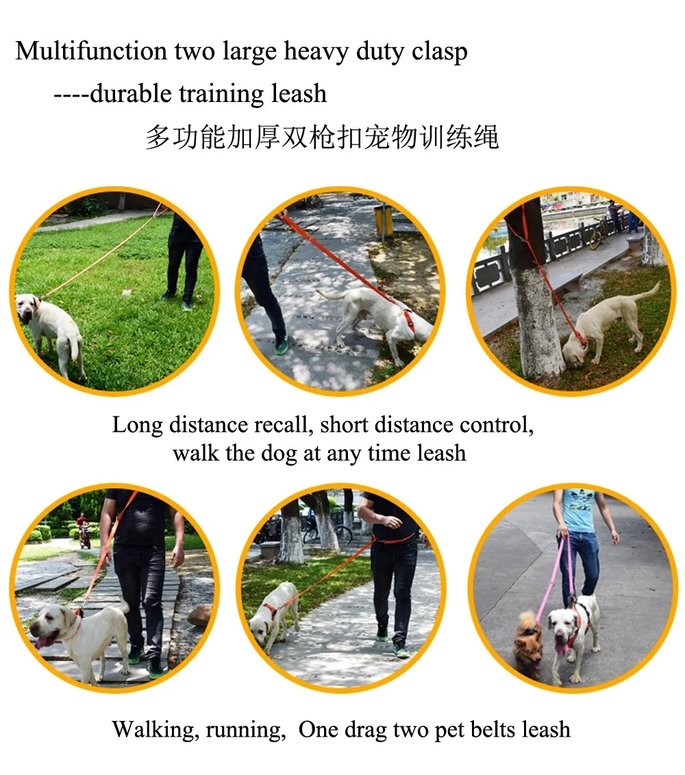 Multi Function Pet Outdoor Lead No Hands Round Nylon Leashes Rope Dog Leash