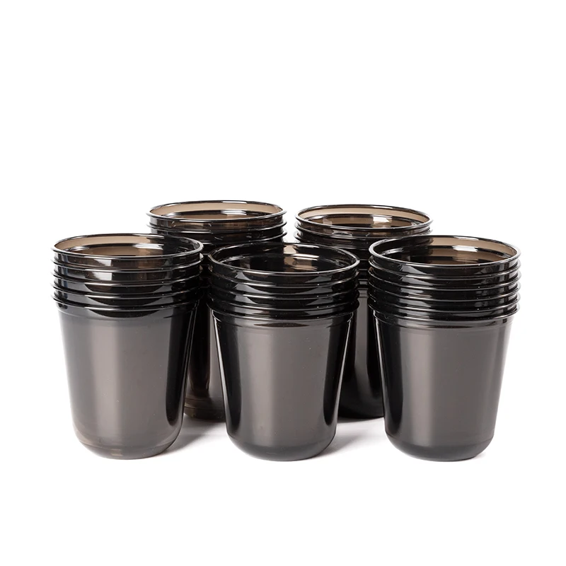 LOKYO Food grade black pet plastic cup cold drink ice coffee smoothie disposable 16oz u shape cup with logo