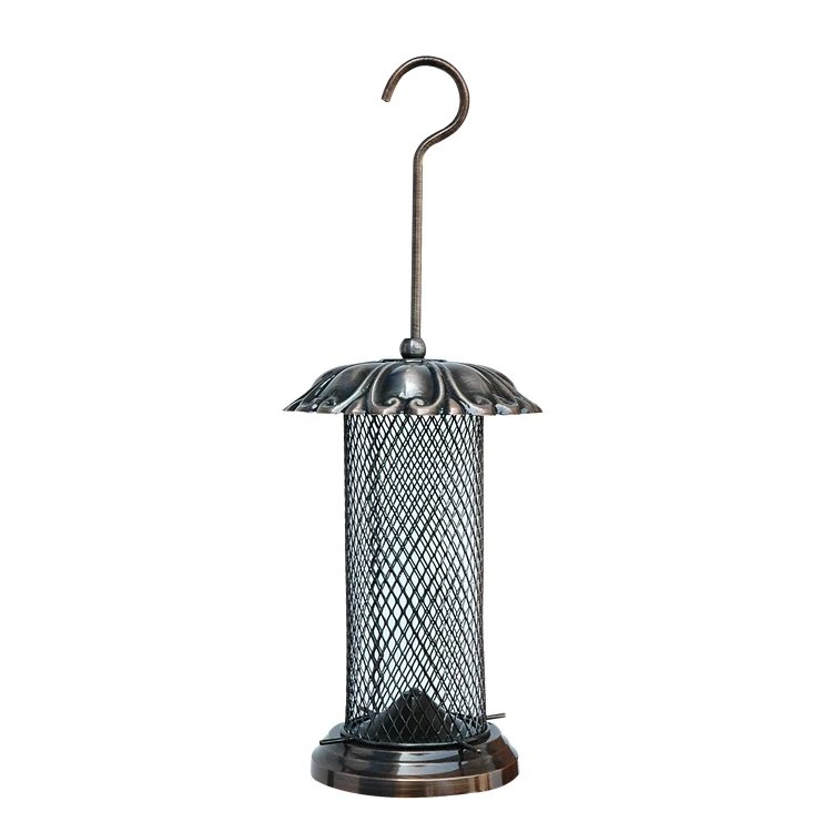 Modern art Outdoor Hanging Metal Iron Wire Tube Bird Feeder