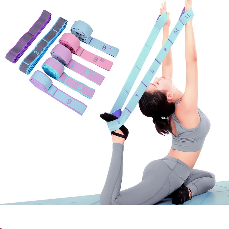 8 9 10 11 Loops Non-Elastic Stretch Strap Home Workout Stretching Out Strap For Physical Therapy Yoga