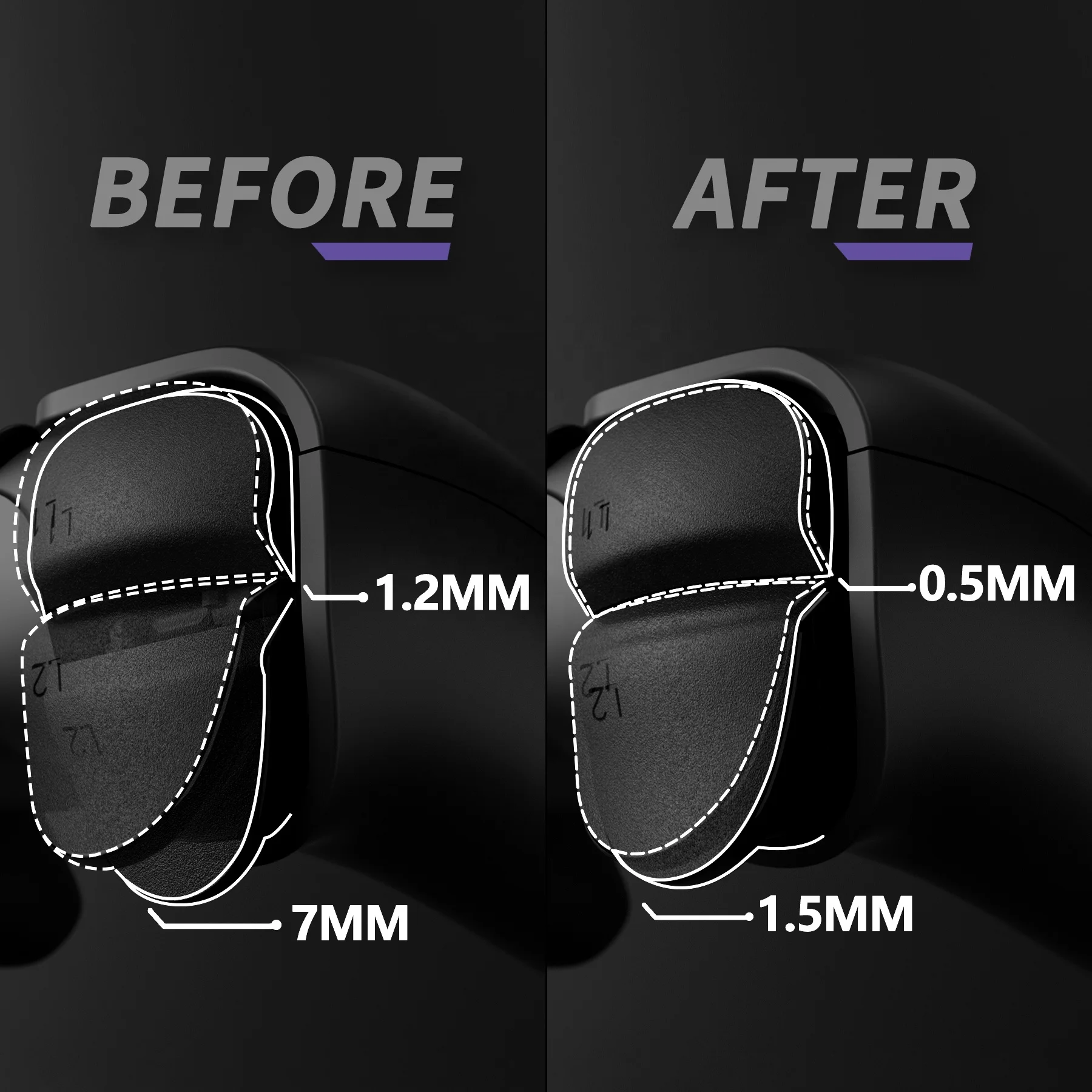 Экстремальный клик мыши микро переключатель плечевой бампер триггер свет для волос набор контроллера PS5