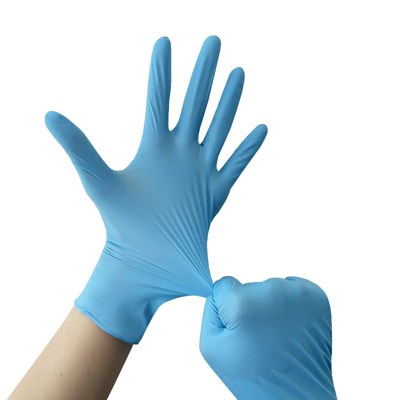 Wholesale Blue Powder Free Nitrile Gloves With High Quality household Disposable Nitrile Gloves