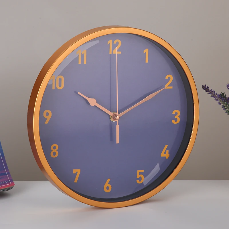 Modern Silent Fancy Wall Clock 10 Inch Bedroom Living Room Clock Gift Round Green Simple Fashion Creative Wall Clock