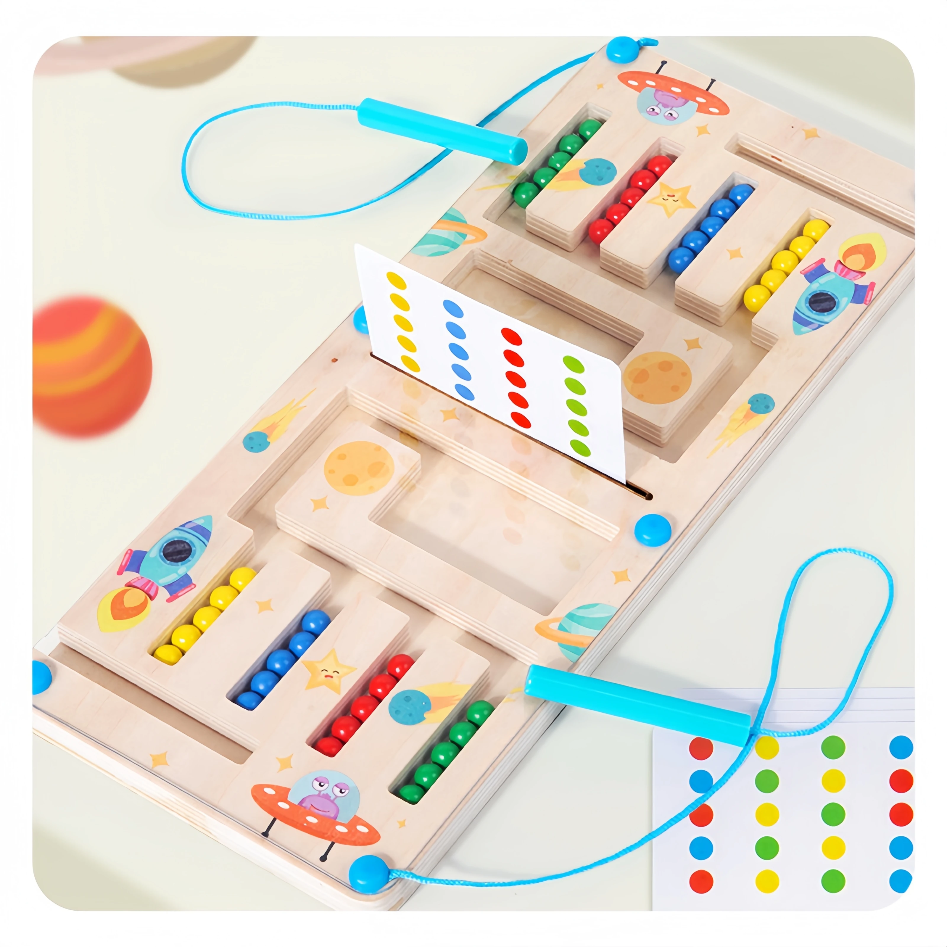 Ce Cpc Logistic Thinking Game Puzzle Toy Color Classification Magnetic Bead Maze Game Board Matching Games Color Sorting Toys