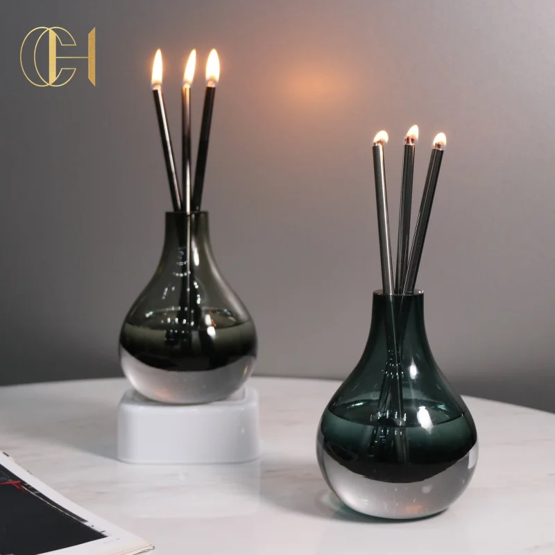 C&H Wholesale Refillable Candle Liquid Paraffin Oil Candles Infinity Everlasting Candles Set With Pristine