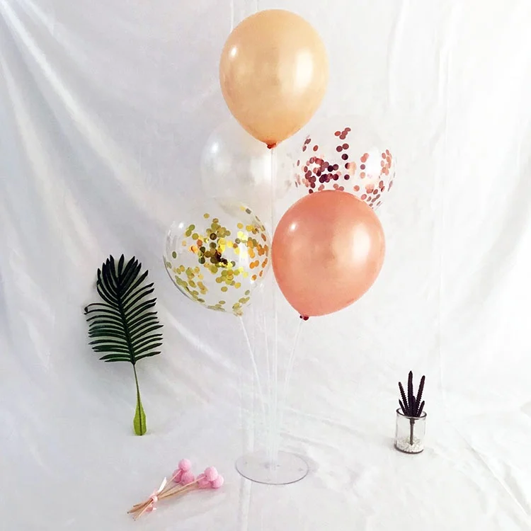 
Латексный прозрачный шар цвета розового золота и шампанского с конфетти 