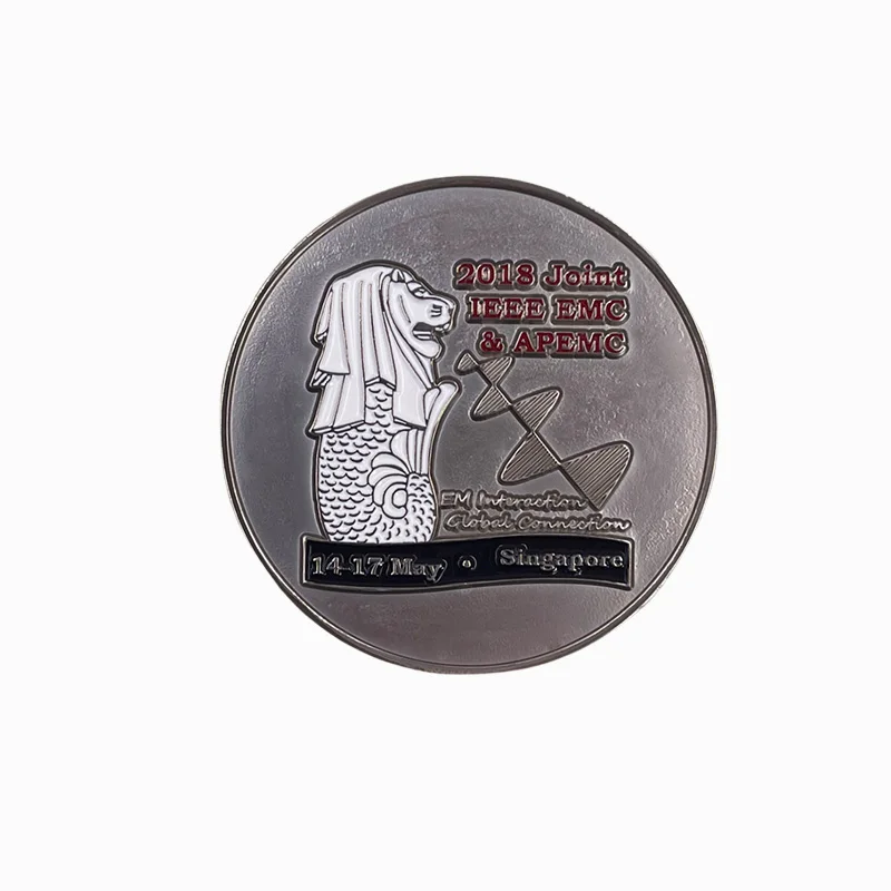 Wholesale Fashion Design Cheap Souvenir Gift Exquisitely Custom Nickel Silver Metal Enamel Sample Double-Sided Challenge Coins