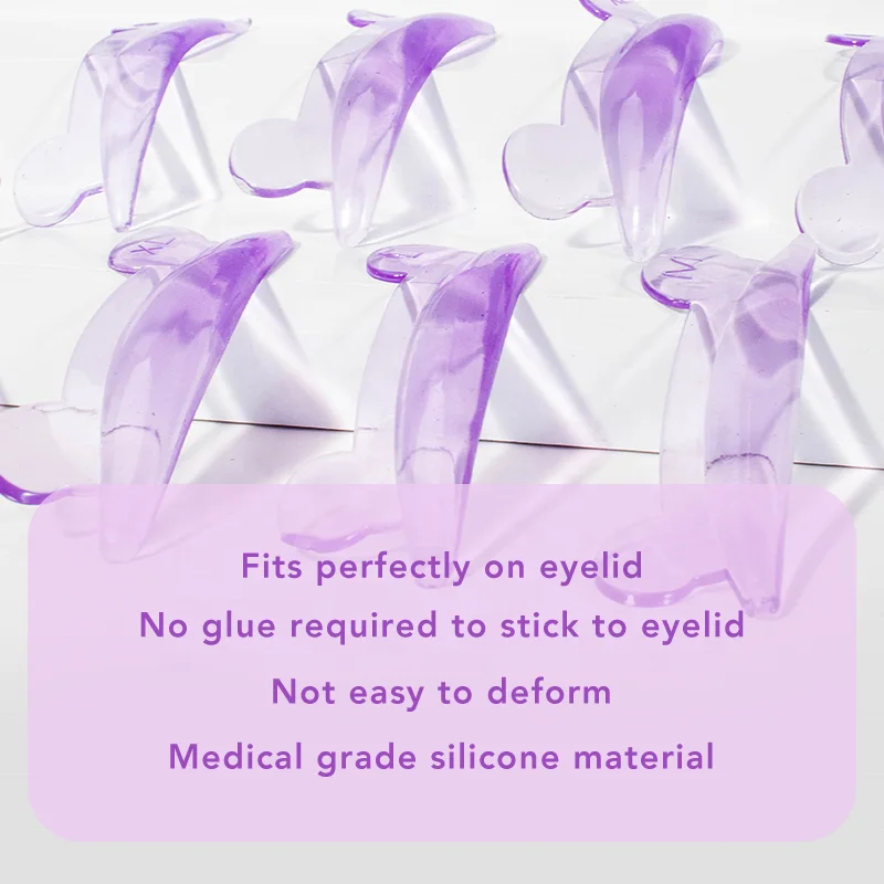 Custom Non-toxic no glue Extension eye lash silicone shields wholesale self sticky eyelash lifting rods lash lift pads