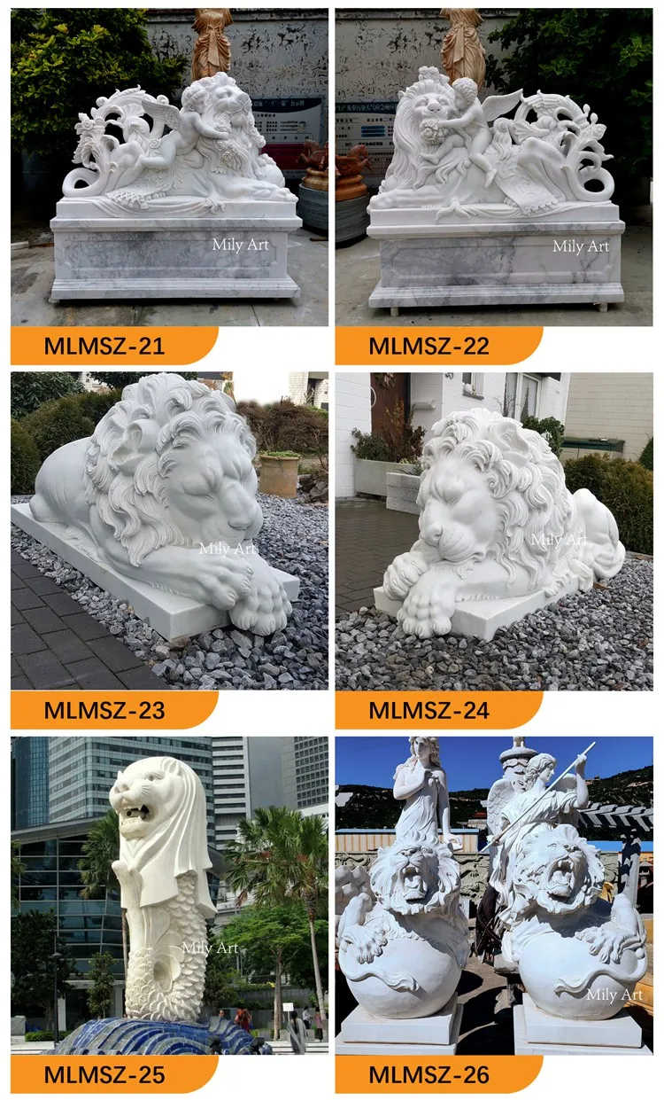 Marble Lion Statue