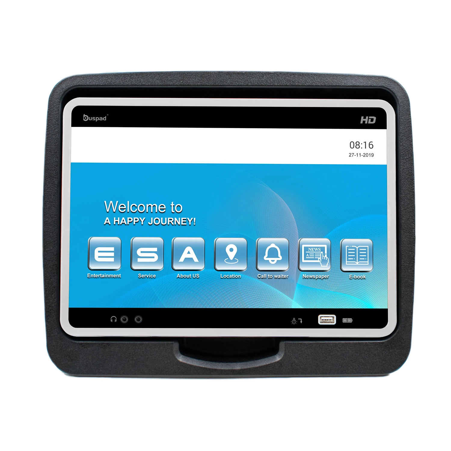 LTIME Buspad Wireless Bus Vod system 13.3 Inches Tablet Android Monitor for Bus back seat multi media player touch screen