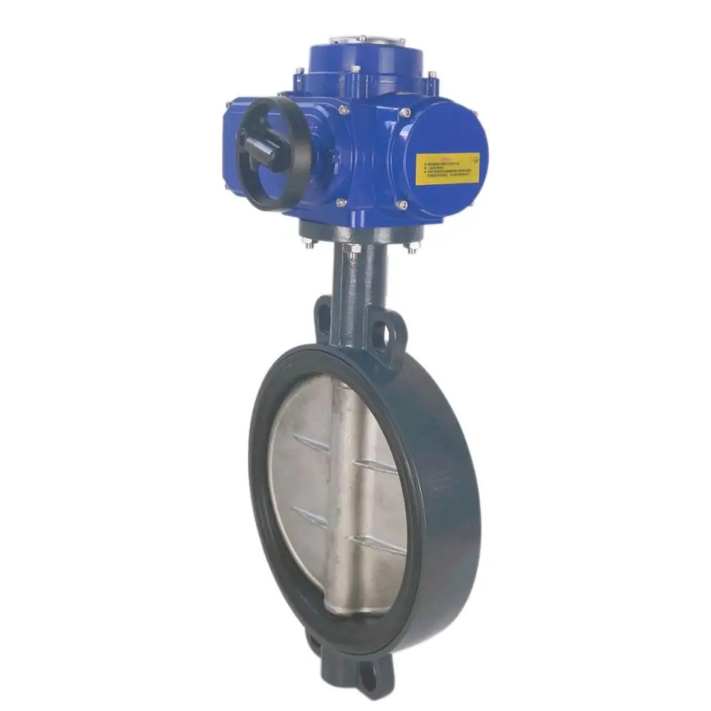 Dn 200 Gearbox With Spindle 6 Inch wafer motorized butterfly valve with electric actuator