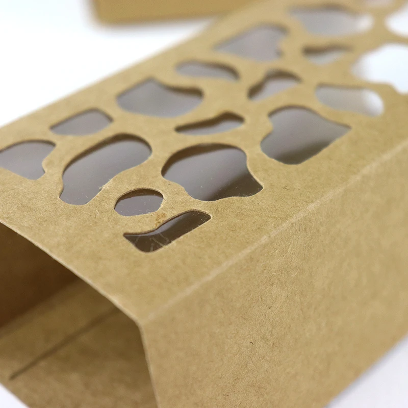 Customised Eid Square Clear Window Craft Kraft Cookie Biscuit Macaroon Boxes With Transparent Window