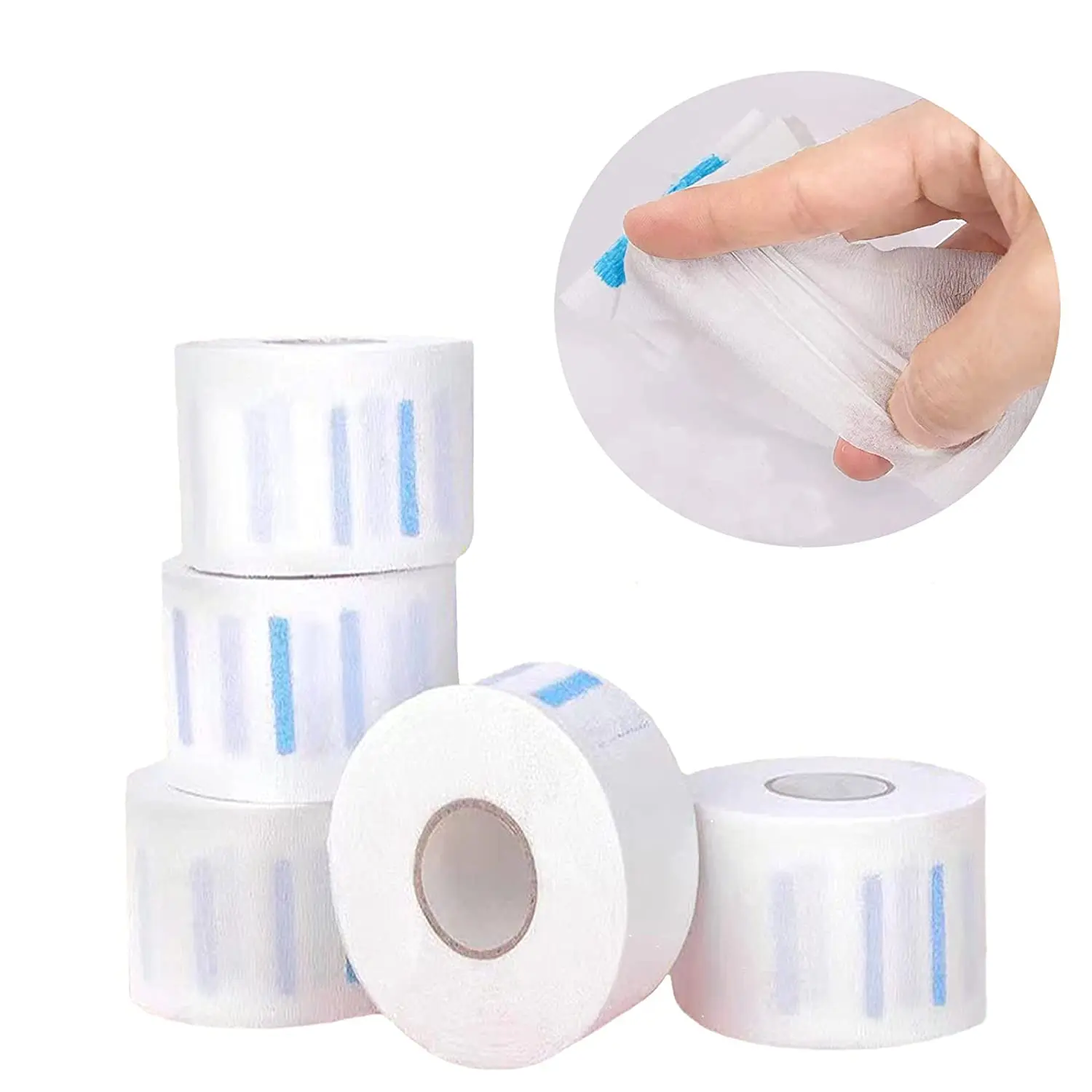 5 Rolls Disposable Neck Paper Strips Hairdressing Collar Stretchy Neck Covering Paper Towel for Salon