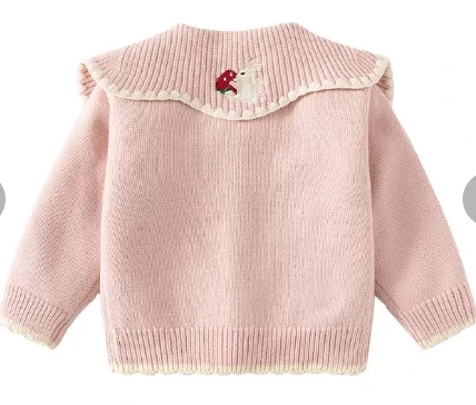 2025 baby girls winter cotton can be customized button cardigan sweater