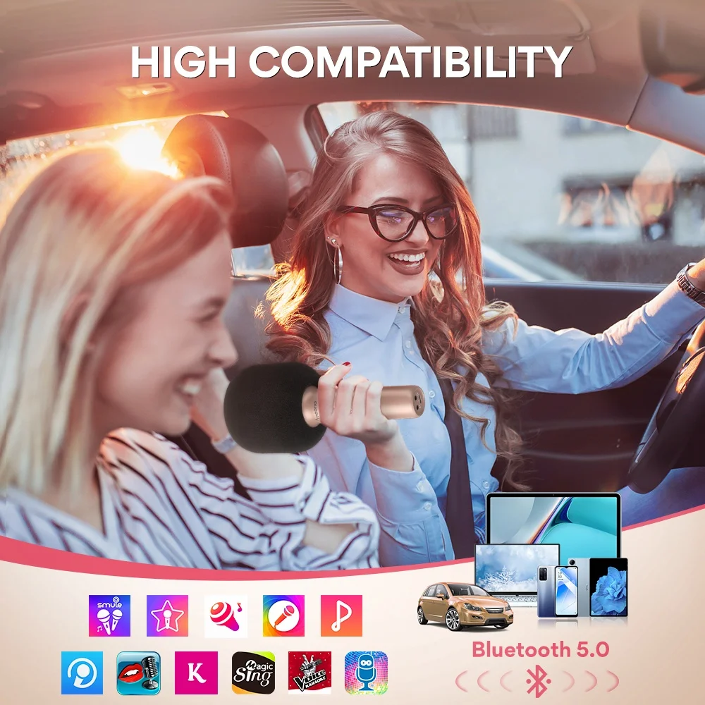 MAONO Портативный Ручной беспроводной караоке микрофон с динамиком для пения дома KTV вечеринки удивительный Рождественский подарок