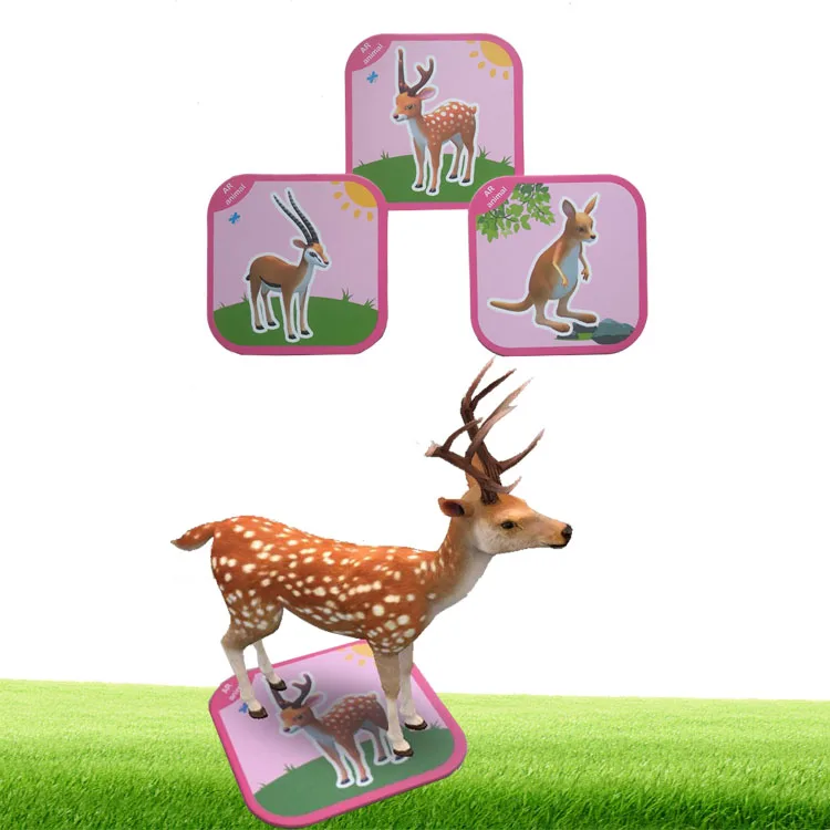 100PCS Animals  Flash Cards Fancy Zoo Fun Education Animals Augmented Reality 4D AR Educational Learning Cards