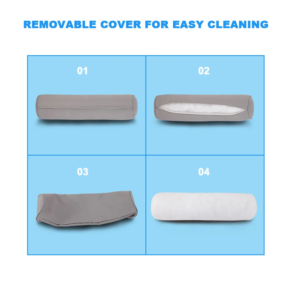 Factory Direct Sale Premium Lumbar Round Roll Bolster Roll Cushion Pillow for Head Neck Back Legs