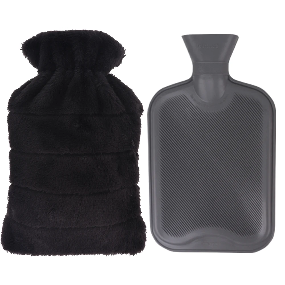 Rubber Hot Water Bottle with Cover Knitted and Plush