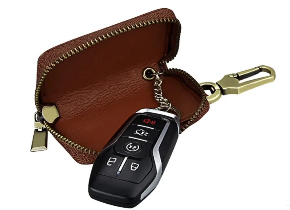 Full Grain Leather Antique Wallet Type Key Chain