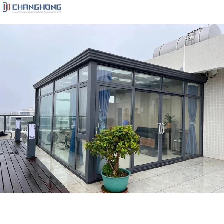 Customized Glass Garden House Tempered Glass Aluminium Sunroom Hurricane Impact Garden House