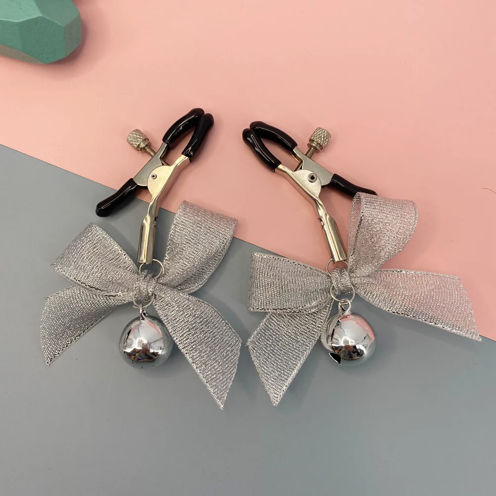 Black And Pink Woman Sexy Adjustable Nipple Clamp Breast SM Small Bell Adult Fetish Flirting Teasing Sex Toys For Couples