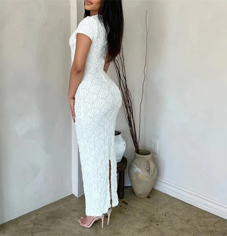 SS170-wholesale long dress crepe fabric floral for dresses white dress for women