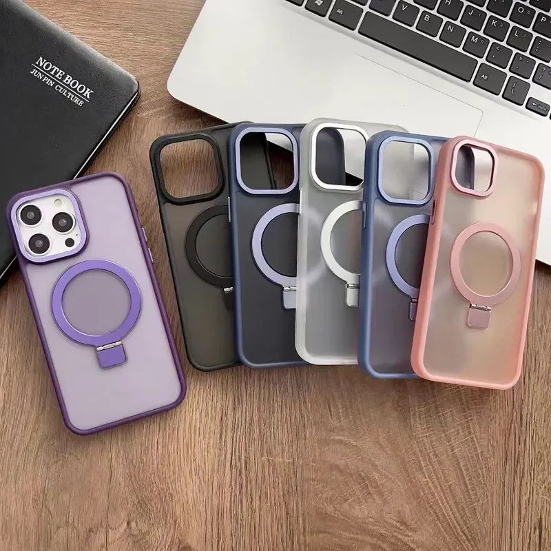 2023 New Design Shockproof TPU phone case for iPhone 14 pro max Magnetic Charging Holder Stand Phone Case for iPhone 13