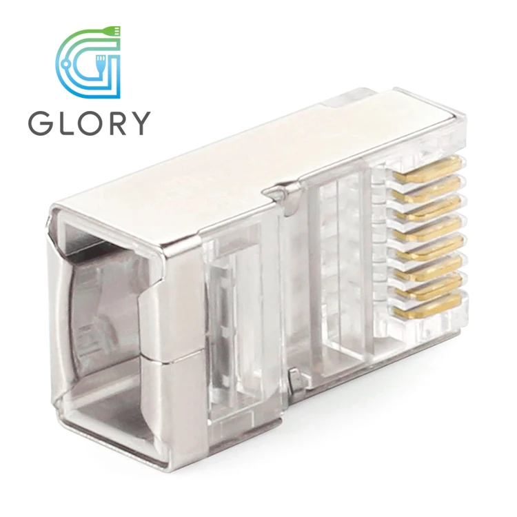 Glory wholesale best price pass through connector rj45 shielded modular cat 6 plug
