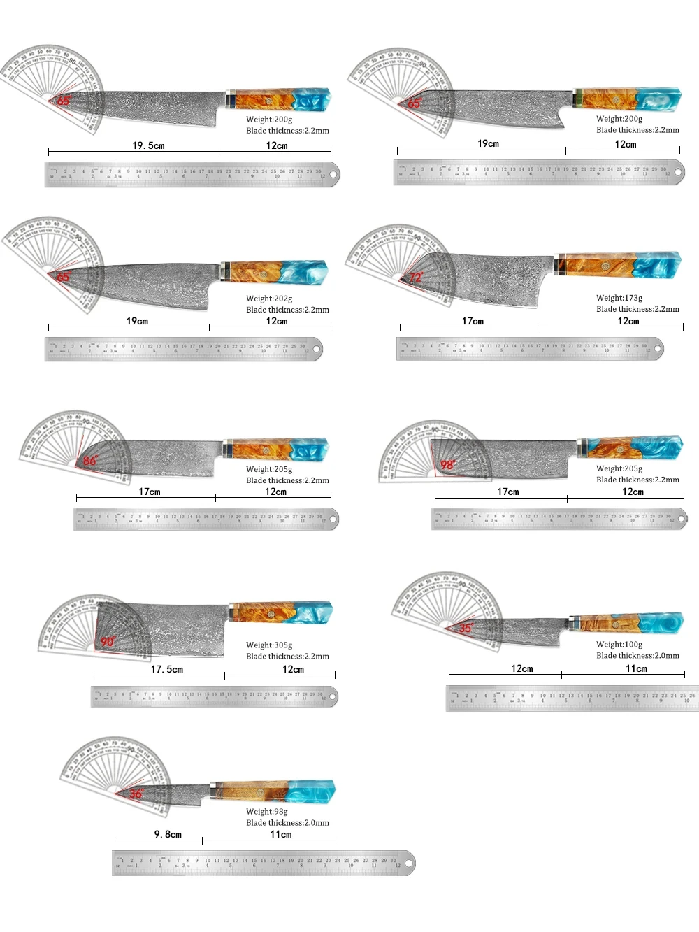 XITUO High Quality Santoku knife Japanese Damascus Steel Slaughter  Kitchen Chef knife Meat And Vegetable Cooking Knife