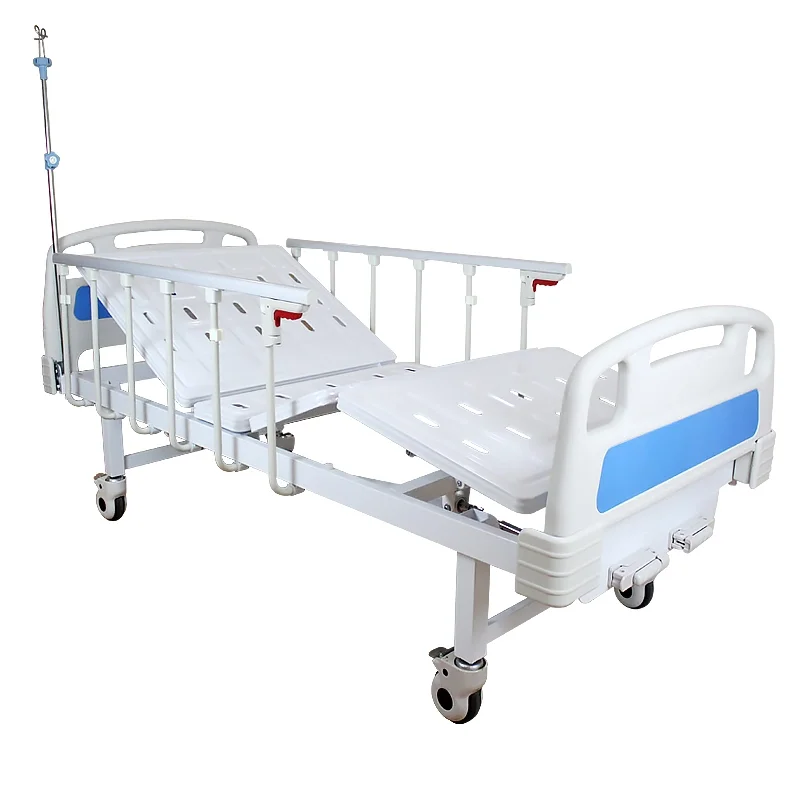 AliGan Hospital clinic medical equipments ABS head board 2 cranks manual patient nursing beds for wholesale sale cheap price
